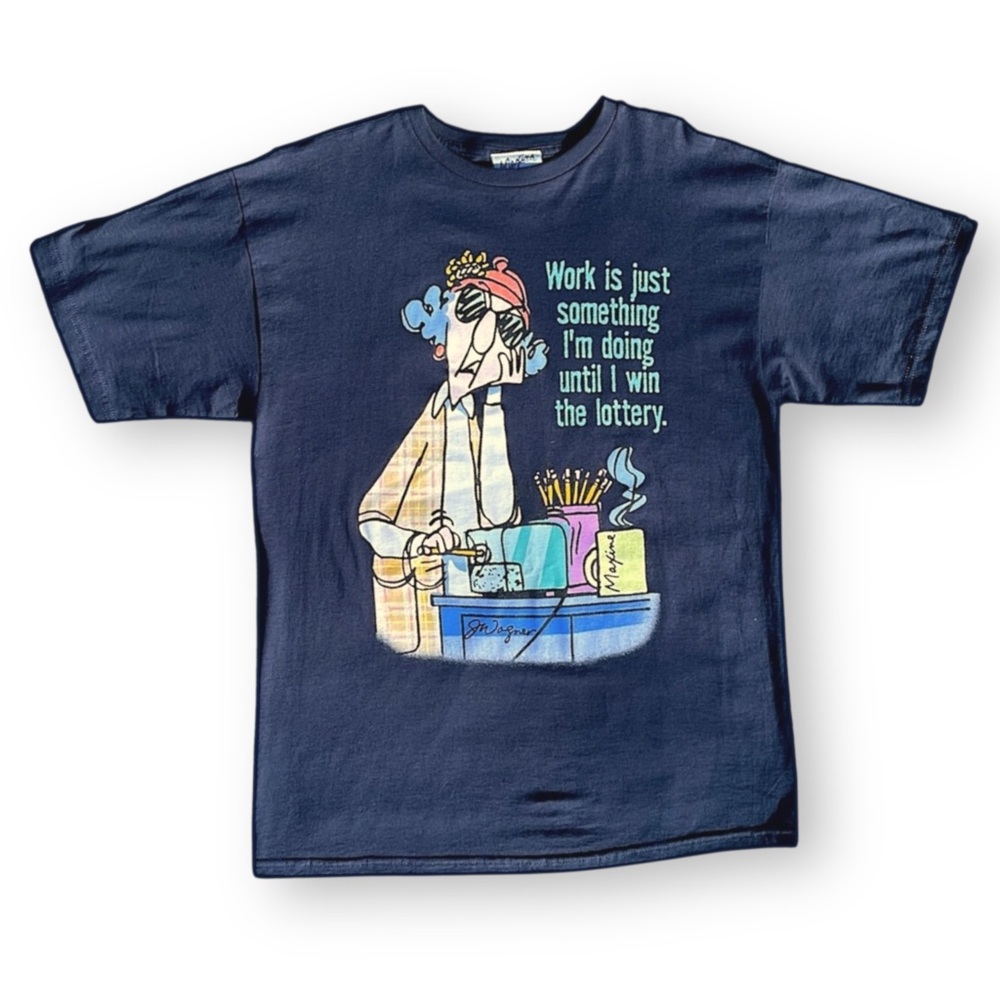 Vintage NWT Navy Graphic Maxine Tee - 'Work Is Just Something I’m Doing’